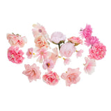 20pcs Fake Flower Heads For Crafts - Pink Silk Artificial Roses, Peonies, Peony