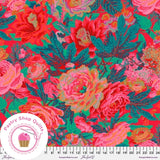 KAFFE FASSETT Free Spirit FLORAL BURST PWPJ029R Red Quilt Fabric Flowering Plants