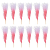 12 Pcs 17 Inch Faux Pampas Grass Artificial Boho Decor Gradient Pink Pampas Grass