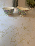 James Kent Chintz Old Foley Hydrangea Creamer and Sugar Set Hydrangea