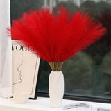 Wertuirk Red Pampas Grass Decor - 30pcs 24 Inch Short 30 Pieces, A Pampas Grass