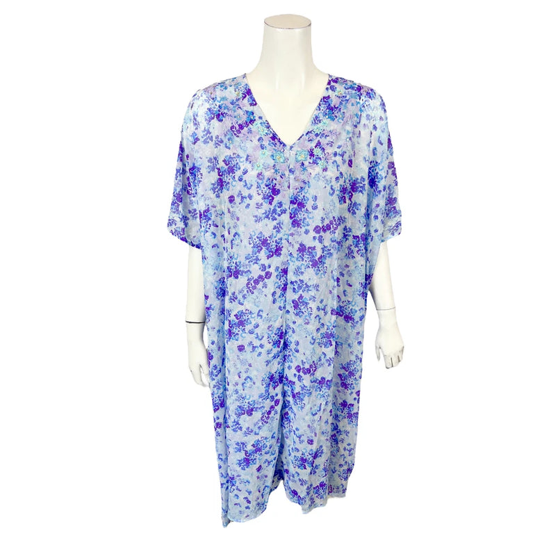 J Jason Wu Embroidered Floral Caftan w/ Beading and Sequin Hydrangea XX-Small Sz Hydrangea