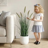 Artificial Cattail Grass Plants 3FT Tall | Indoor Outdoor Faux Decor Green Plant