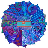 5" Charm Pack - Kaffe Fassett Royal FreeSpirit Classics Fabric Precuts M518.06 Flowering Plants