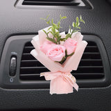 Pink Rose Dried Flower Bouquet, Car Vent Clip Scent Diffuser, Style 5 Dried Flower