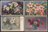 Postcard X78 Greeting Flowers Daisy Carnation 40-70s yrs Sweden (4 pcs) Carnation