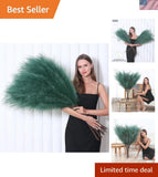8 Pcs 45 inch Tall Faux Pampas Grass Decor, Large Artificial Green Pompous Gr... Pampas Grass