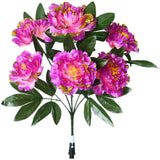 Gold Trim Silk Peony Bouquet 50cm with Detailed Petals and Sturdy Stem Peony