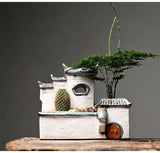 Ceramic house Zen Flower Pot for Succulent Plants Desktop Decoration Garden Garden Plants