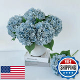 ZYTUYO 5 Pcs Light Blue Silk Hydrangeas Artificial Flower Boho 20'' Faux Hydrang Hydrangea