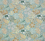 ROBERT ALLEN MIXED MOTIFS DEW BLUE SEASHELL FLORAL MULTIUSE FABRIC BY YARD 54"W Flowering Plants