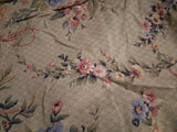 Multicolored Floral Cotton Polyester Fabric 98" X 36" Flowering Plants