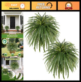 Set of 2 Large 46Ó Artificial Fern Plants - Realistic Faux Boston Ferns for Indo Green Plant