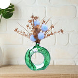 Yellow Vase/Flower Vase/Pampas Grass Vase/Ceramic Vase/Round Shaped Vase L.Green Pampas Grass
