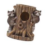Raccoon Stump Flowerpot Rustic Craft Planter for Living Room Office Garden Garden Plants