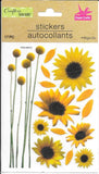 Sunflowers Sunflower Head Summer Petal Bloom Stems Crafter's Square Stickers Sunflower