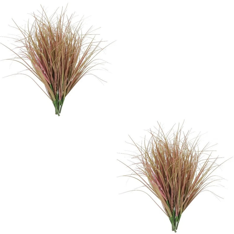 Set of 2 Artificial Tall Grass Plants Outdoor Fake for Decorative Green Plant