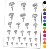 Carnation Flower Temporary Tattoo Water Resistant Fake Body Art Set Collection Carnation