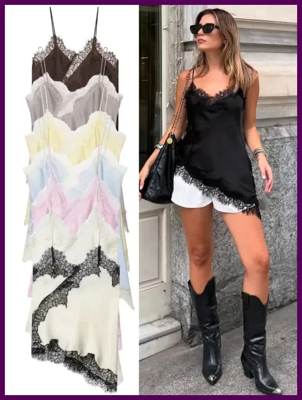 Mujer Top AsimŽtrico Encaje Sin Espalda Sin Mangas Hombros Descubiertos Verano Roses