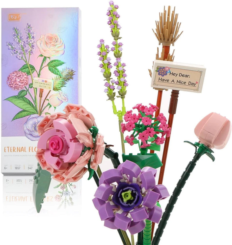 NEW!FULL SET Flower Bouquet 7 Stems Building Kit Botanical Collection 590 pieces Hydrangea