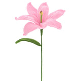 1-Pack Crochet Flowers, Knitted Artificial Wool Lily Flowers [Pink] Lily