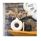 Ceramic Donut Vase, Pampas Grass Flower Vase, Home Decor Centrepiece for Office Pampas Grass