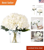 Artificial White Silk Hydrangea Pack of 6 - Perfect for Weddings & Celebrations Hydrangea