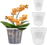 Orchid Pot, 2 Each of 4.3",5.5",6.1" Orchid Pots with Holes, Orchid Pots for Orchids
