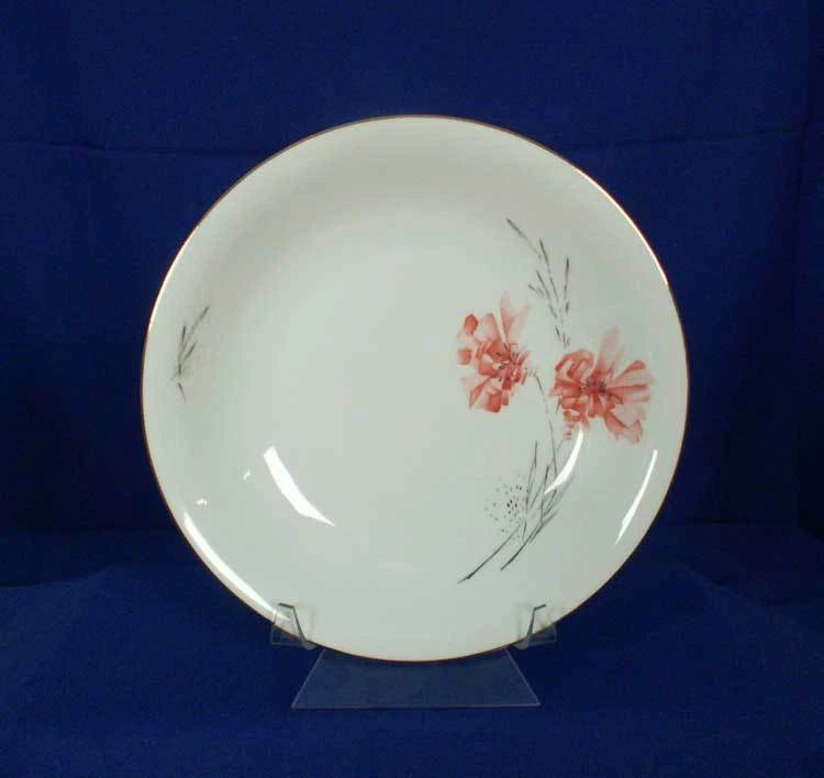 KPM 710 Soup Bowl Coupe Pink Carnation Stem Gold Krister Mark Germany Carnation