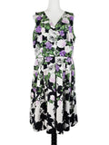 Talbots X O The Oprah Collection Size 16 Floral Hydrangea Fit & Flare Dress Hydrangea
