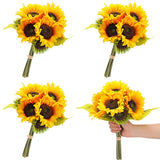 36 Pcs 4 Bundles Fake Sunflowers with Stems Artificial Sunflower Bouquet for ... Sunflower