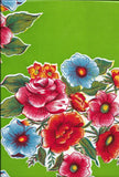 Oilcloth Fabric Texas Lady Bird Wild Flower Lime Pattern Sold in Yard or Bolt Flowering Plants