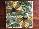 WILLIAM DE MORGAN SANDS END SIGNED 20cm PERSIAN CARNATION FLOWER DESIGN TILE VGC Carnation