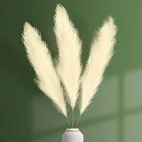 FURNIFITY [3 Pack] Faux Pampas Grass Large (Beige/Cream, - Cream Pampas Grass