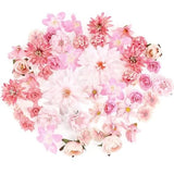 48 PCS Fake Flowers Heads - Artificial Flower Heads Bulk Silk Faux Flower Pink Hydrangea