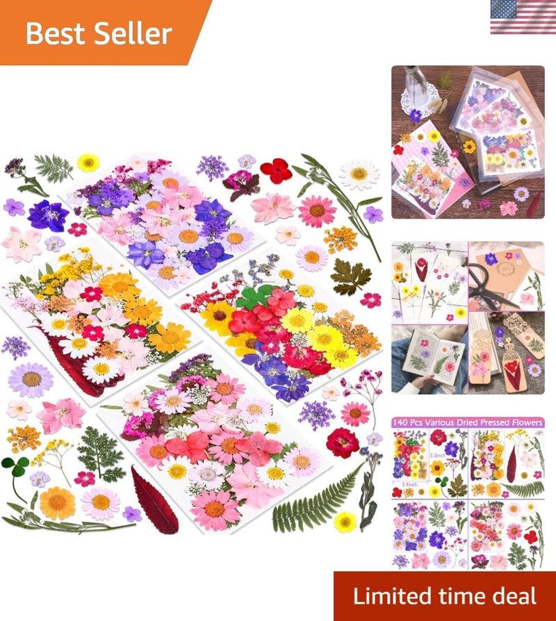 Mixed dried pressed flowers, multi-color floral pieces for resin, jewelry, and crafts
