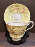 Paragon Vintage Double Warrant Yellow & Pink Hydrangea Flower Teacup and Saucer Hydrangea