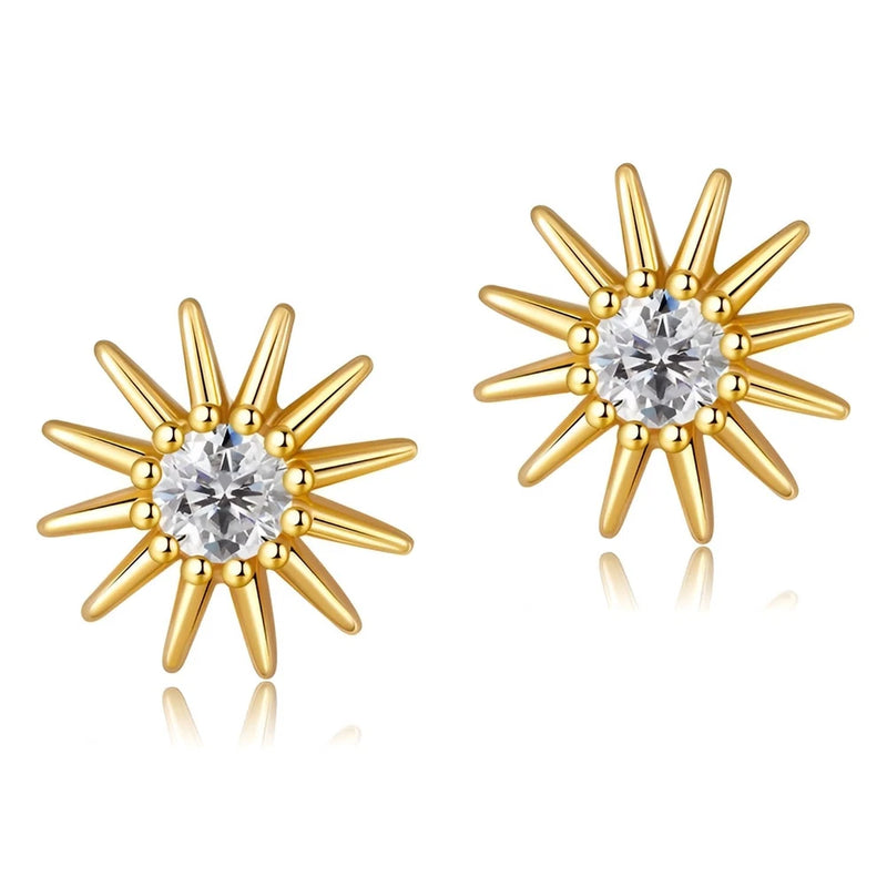Sunflower Daisy Flower Earrings 14K Gold Plated Earrings for Women Cubic Zirconi Sunflower
