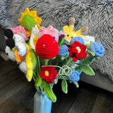 Hand Knitted Flower Yarn Crochet Flowers Hand Craft Carnation