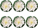 6Pcs White Artificial Lotus Flowers Large Floating Lotus Flower Faux Lotu Flo... Lily
