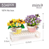 Mini Bonsai Building Blocks Flower DIY Green Plant Bouquet Potted Flower Block Green Plant