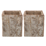 2 Pcs Birch Bark Flower Bucket Pot Plant Pots Indoor Tree Planter Garden Plants