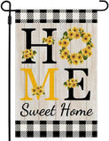 Sunflower Home Sweet Home Garden Flag Farmhouse Yard Outdoor Decor Double Sided Sunflower