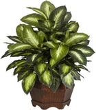 24" Golden Dieffenbachia Silk Plant - Lifelike Green Home Decor Green Plant