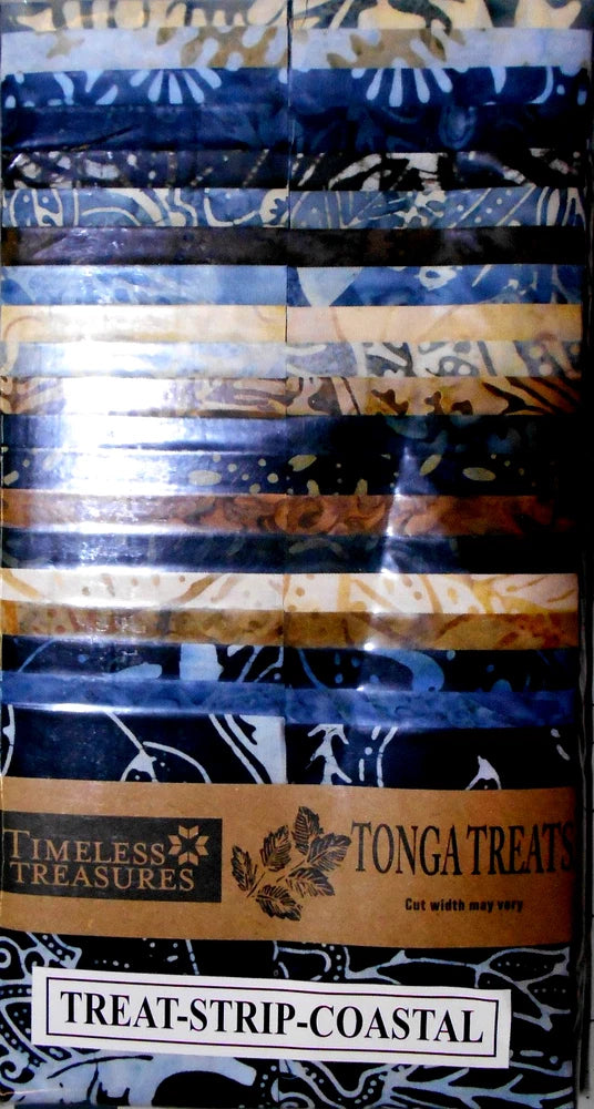 TIMELESS TREASURES BATIKS #JL-72132"TREAT-STRIP-COASTAL"40-2&1/2" STRIPS  BTJR Flowering Plants