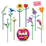Zuru MAX Premium Building Bricks, Flowers Collection: Elegant Flower Stem Design Sunflower