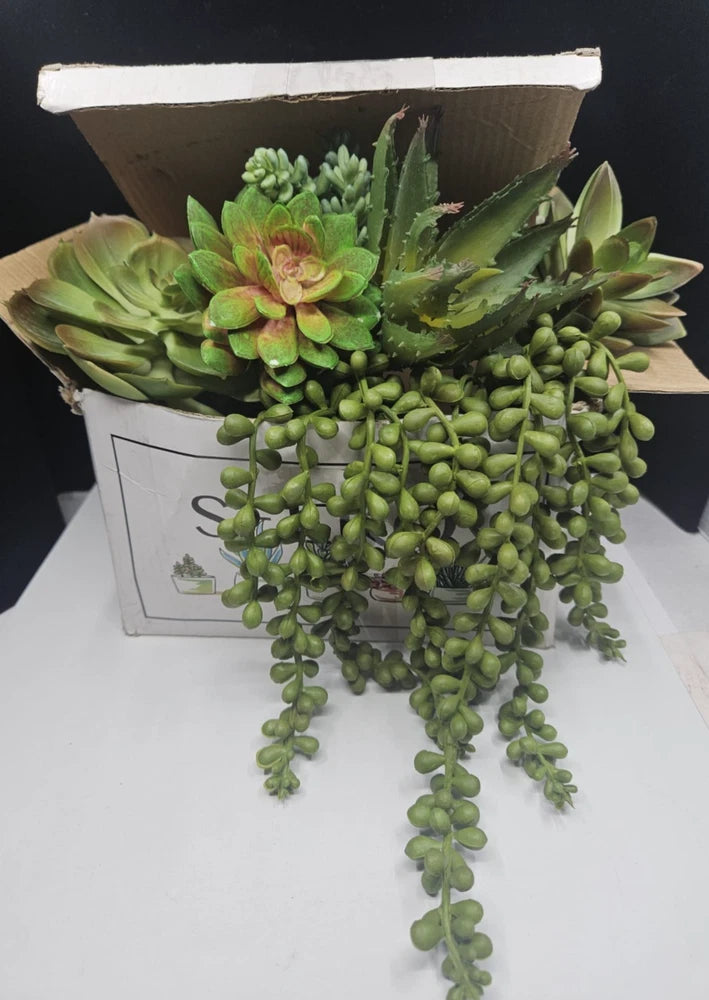 SEEKO Artificial Succulents -14 Pack -Realistic Artificial Plants -NEW - CHECK * Green Plant
