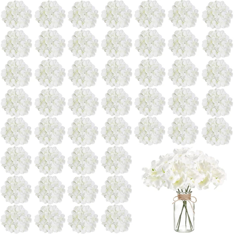 100PCS Artificial Hydrangea Flowers, Fake Flowers Silk Hydrangea Full Flowers... Hydrangea
