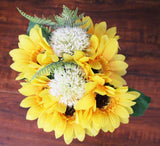 8 Sunflower Dandelion Artificial Silk Rose Flower Bouquet Arrangement Wedding Sunflower