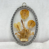 Lasting Impressions Glass Framed Pressed Dried Flowers Twisted Pewter Suncatcher Dried Flower